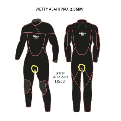 WETTY SURF WETSUIT integral 3/3mm MESH - Japanese neoprene ASAHI
