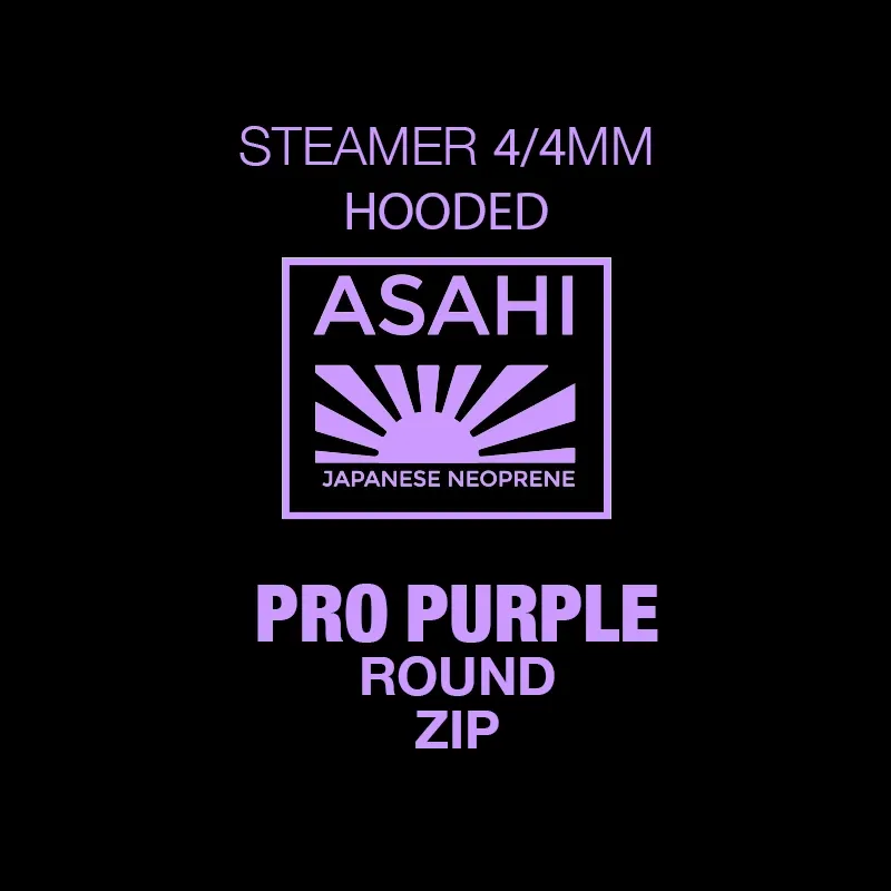 Combinaison de surf 4/4MM cagoule WETTY – Néoprène japonais ASAHIPRO PURPLE – ROUND ZIP