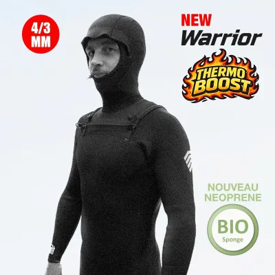 COMBINAISON DE SURF WETTY HIVER 4/3MM - CAGOULE 2MM - Limestone