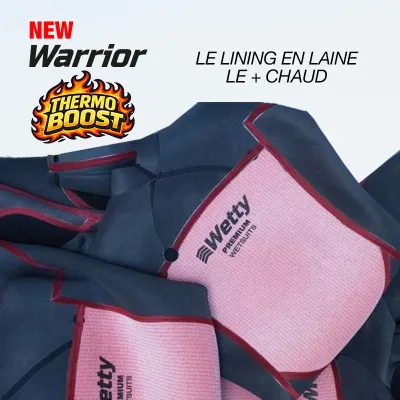 COMBINAISON DE SURF WETTY HIVER 4/3MM - CAGOULE 2MM - Limestone