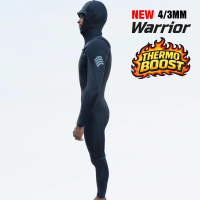 COMBINAISON DE SURF WETTY HIVER 4/3MM - CAGOULE 2MM - Limestone