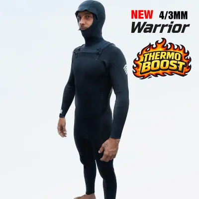 COMBINAISON DE SURF WETTY HIVER 4/3MM - CAGOULE 2MM - Limestone